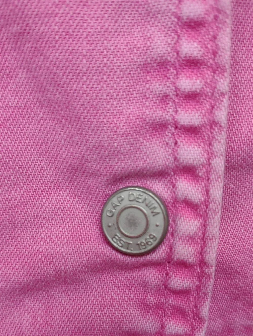 Gap Kids Phoebe Pink Washed Faded Denim Snap Front Sleeveless Dress